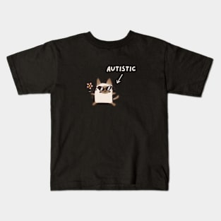 Autistic Cat (Dark) Kids T-Shirt